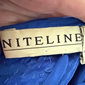 Niteline Vintage Blue Sequin Halter‎ Mini Dress Silk Beaded Cocktail Womens 10 thumbnail 3