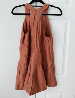 Anthropologie Sleeveless V-neck Pinafore Romper, Size S thumbnail 11