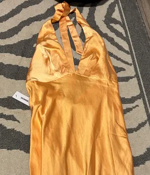 Princess Polly Good For You Maxi Halter Orange Dress 8 thumbnail 3