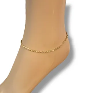 Vintage gold tone rope chain anklet thumbnail 3