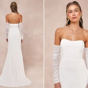 LULUS Bridal Wedding Elegant Corset Off the Shoulder Mermaid Gown NWT thumbnail 4
