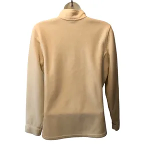 L.L. Bean Fleece Quarter Zip Jacket Winter White Ivory Sz. S Stretch Lounge Cozy thumbnail 2
