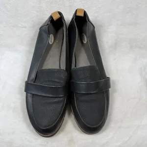 Dr Scholls Womens Black Textured Faux Leather Platform Slip On Loafers Size 11W thumbnail 3