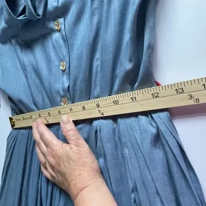 Countrywise Macshore Classics vintage Midcentury dress in chambray blue. Size 11 thumbnail 8