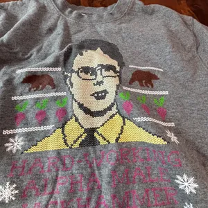 Barstool Sports The Office Dwight Schrute Alpha‎ Male Grey Sweatshirt Medium thumbnail 3