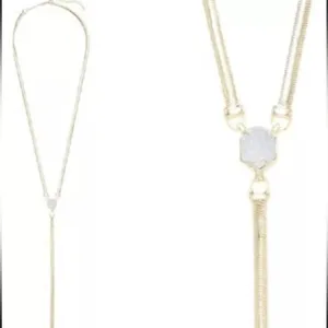 Kendra Scott Starla Long Y Necklace Iridescent Drusy Stone thumbnail 3