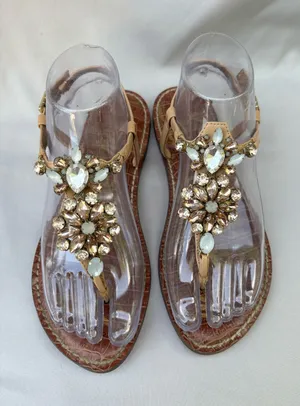 Sam Edelman Grayson Embellished Thong Sandal Size 7.5 M thumbnail 1