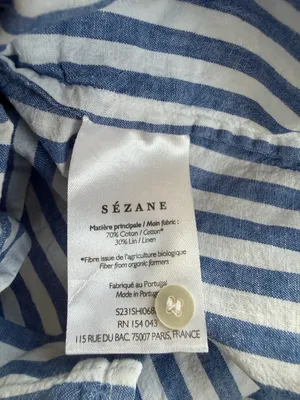 Sézane Max Striped Button Down Shirt thumbnail 6