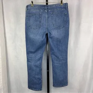 Daily Ritual Girlfriend Jeans Womens Plus 32 Blue Straight Leg Stretch Cropped thumbnail 3