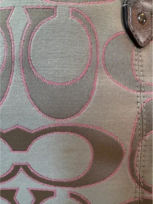 Coach Signature Canvas Tote Bag with Metallic and Pink thumbnail 6