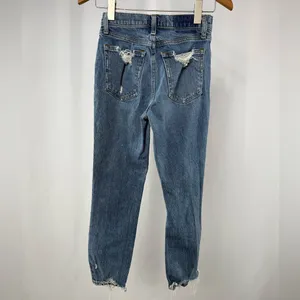 Abercrombie & Fitch‎ The Mom High Rise Distressed Jeans in Blue Size 24 or 00 thumbnail 5