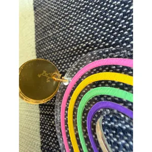 Rainbow Acrylic Dangle Earrings Pastel Pride Statement Earrings thumbnail 6
