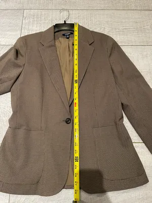 CHAPS Black & Tan Mini Houndstooth Fitted Blazer Size 12 NWOT. Never Worn. thumbnail 9