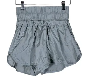 Free People FP Movement Way Home Solid Shorts Grey Athletic Smocked Size S thumbnail 1