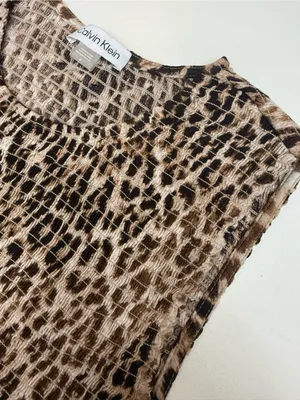 Calvin Klein Leopard-Print Sleeveless Midi Dress - Brown, Black thumbnail 9