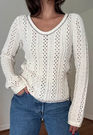 Et Clet Knit Crochet long sleeve Top thumbnail 1