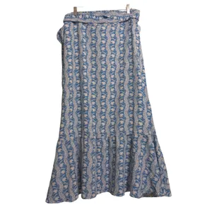 Hill House The Mirabel Skirt Trailing Vine Blue Linear Floral Poly Crepe XL New thumbnail 5