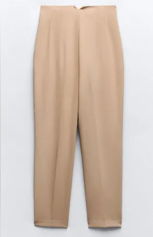 Zara Tan High Waisted Pants thumbnail 2