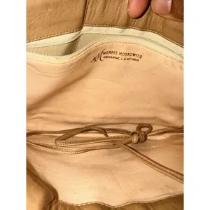 Vtg Morris Moskowitz Tan Nude‎ Handbag Purse Woven Leather Clutch 80s M thumbnail 5