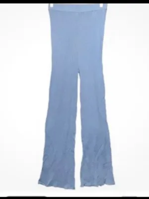 Light Blue party casual Ribbed 2 Piece Set Wide-Leg Pants & Duster NWT Small thumbnail 5