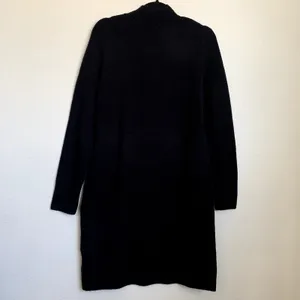 NEW J. Crew Sz M Extra Soft Mockneck Wool Blend Sweater Mini Dress Black‎ BU755 thumbnail 3