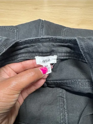 Aerie Baggy Y2K Overalls Smoked Gray Black Denim Size S thumbnail 9