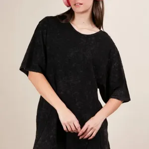 VERY J Mineral‎ Washed Oversized Knit Comfy Romper thumbnail 5