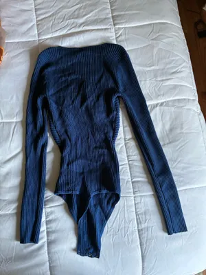 Abercrombie navy sweetheart sweater bodysuit S thumbnail 4