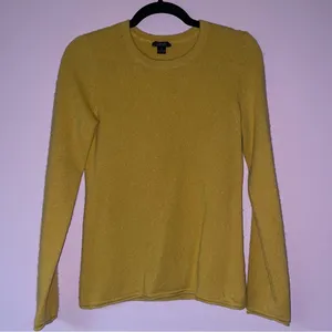 Prive Size S Yellow Cashmere Sweater Crew Neck Minimalist Contemporary Capsule thumbnail 1