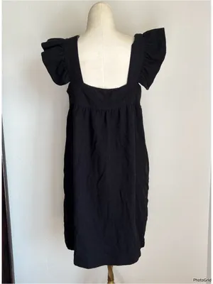 Tuckernuck Pommander Place Black Hazel Flutter Sleeve Dress XS NEW thumbnail 3