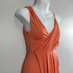 Revolve NBD Sangria Gown XXS‎ Sherbert Orange Wrap Front Slit Sleeveless Formal thumbnail 4