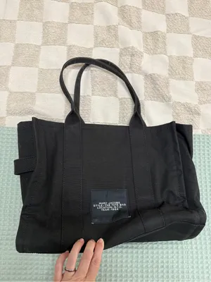 Marc Jacobs The Tote Bag Black Canvas Medium Zippered Handbag thumbnail 9