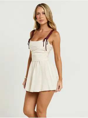 SHOWPO Tommy Mini Dress In Cream thumbnail 3