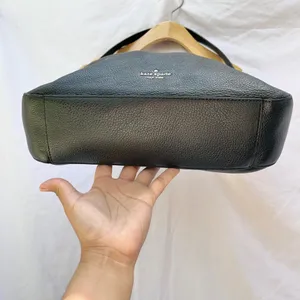 Kate Spade | Black Pebbled Textured Cow Leather Hobo Shoulder Bag Purse thumbnail 5