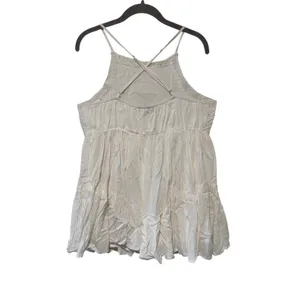Lulus White Eyelet Lace Halter Dress M thumbnail 4