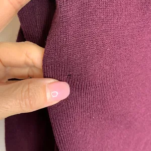 French Connection Burgundy V Neck Sweater Asymmetric Hem Sz Small thumbnail 9