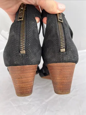 UGG Yasmin Snake Embossed Leather Wedge Sandals - Size 8.5 thumbnail 9