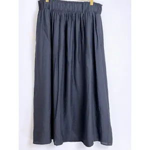 Minimalist Black Midi Skirt Elastic Waist Belt Loops Nine West L Whimsigoth thumbnail 2