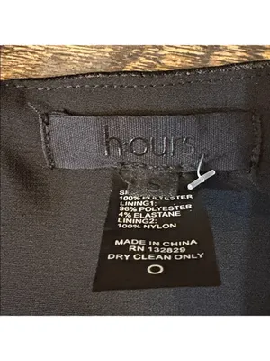 h:ours Cristiano Black Satin‎ Mini Dress Ballon Sleeves Size Small EUC thumbnail 5