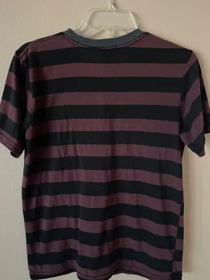 DC Shoes Vintage V-Neck Striped Maroon Tee thumbnail 2