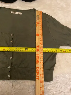 Old Navy Women's Green Cropped Button-Up Cardigan lightweight knit top size M thumbnail 4