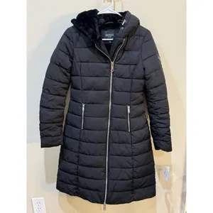 Guess Women's Faux‎ Fur Lined Hooded Puffer Coat Size XS Black thumbnail 2