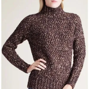 Kensie Brown Marled Mock Neck Boucle Knit Sweater Size Small NEW thumbnail 2