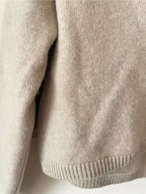 NAADAM Signature Cashmere Cropped Polo Sweater Oatmeal XS thumbnail 6