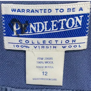 Vintage Pendleton Virgin Wool Skirt Suit Set Collarless Blazer Powder Blue 12 thumbnail 16