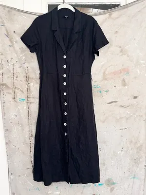 Quince 100% European Linen Button Front Dress thumbnail 2