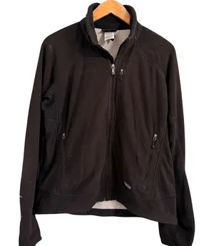 Patagonia R2 Regulator Fleece Jacket Womens L Black Full Zip Waffle Grid Jacket thumbnail 1
