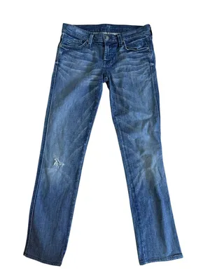 7 FOR ALL MANKIND Straight Peg Blue Pocketed Jeans Size 26 thumbnail 3