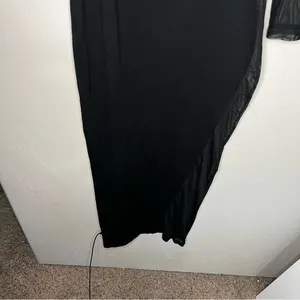Nasty Gal‎ Black On Your Side Mesh Fitted Maxi One Sleeve Dress thumbnail 10