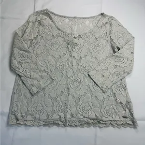 Abercrombie &‎ Fitch Gray Embellished Boxy Blouse thumbnail 1